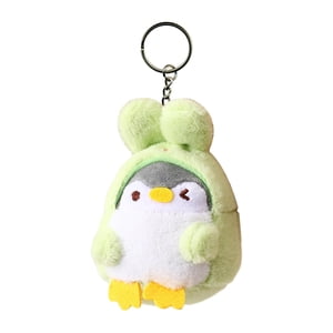 Magideal - Creativo Pingüino Muñeca Llavero Colgante Adorable Coche Llaveros Colgante Mochila Decoración Coche Llavero Mujer Bolso Accesorios Para Monedero Hogar Oreja Larga Verde