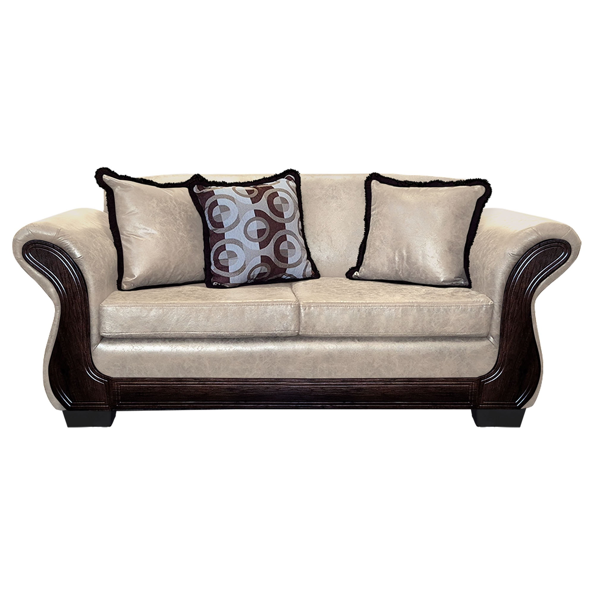 América Decora - Sofá Con Resorte Estructural 3 Personas Finis Envejecido Blanco