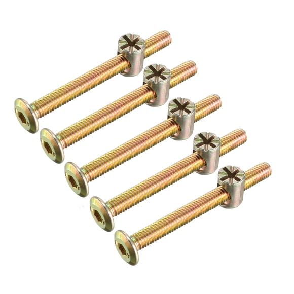 Conjunto de Pernos y Tuercas para Muebles Uxcell M6x60mm Acero al Carbono Galvanizado 5 Conjuntos