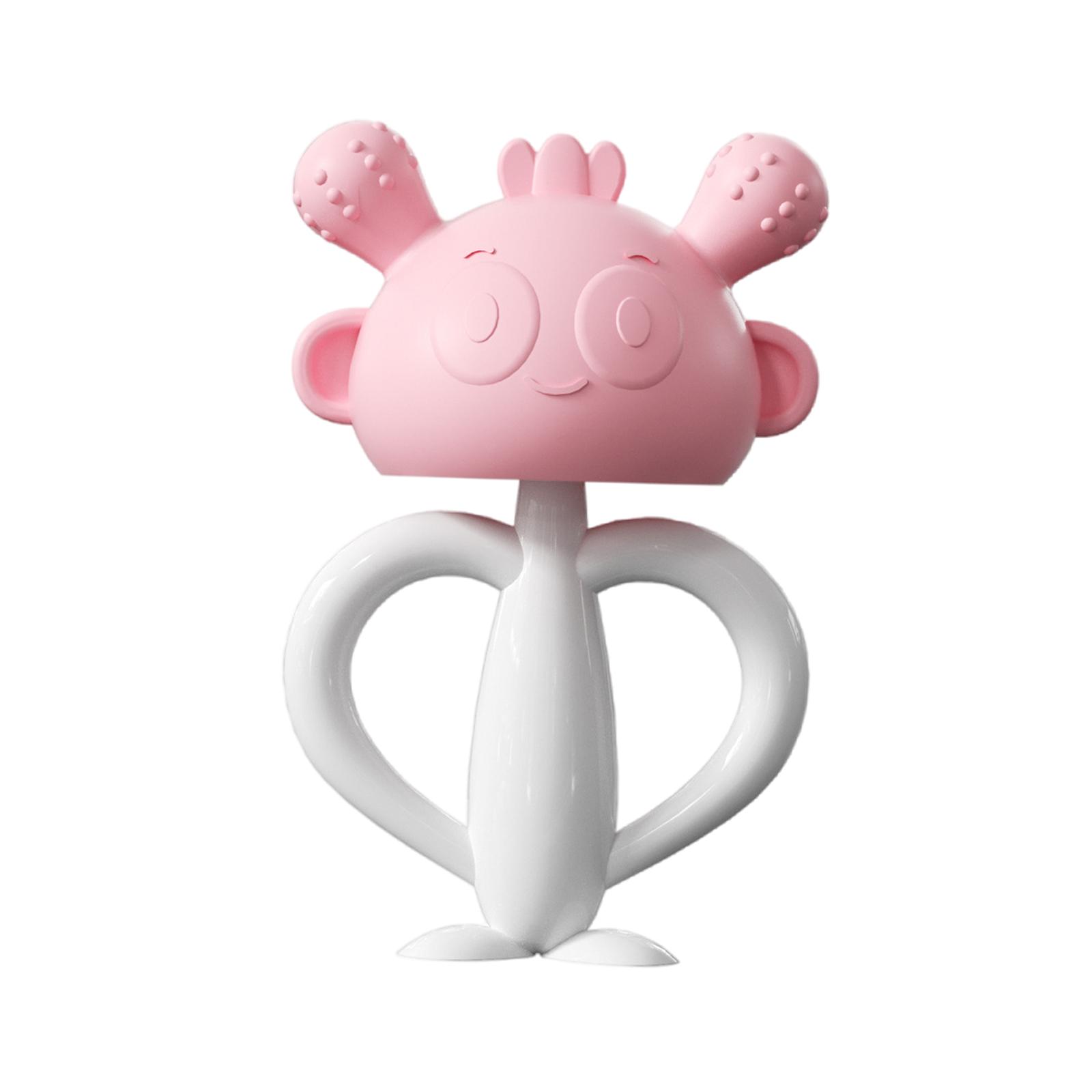 Ioensy - Mordedor Calmante Para Bebés De Silicona Juguetes Para La Dentición Para Bebés Rosa