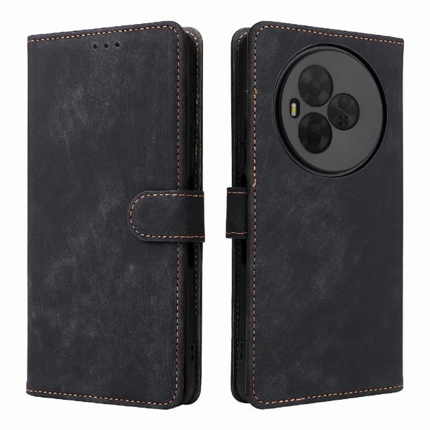 Funda Billetera para TCL NxtPaper 60 Ultra 5G con Soporte - Cartera de Cuero con Ranuras Negro