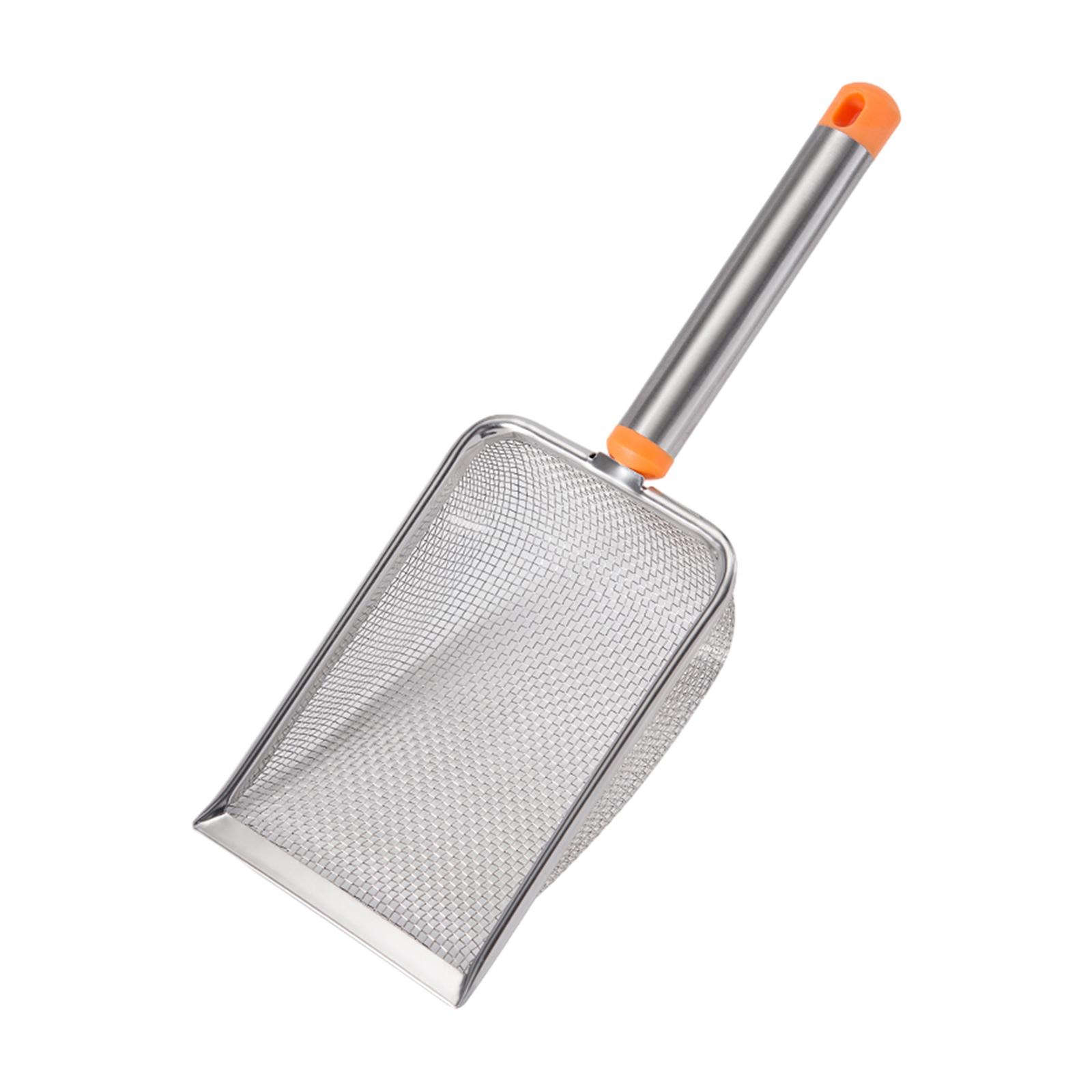 Magideal - Cuchara Para Ar Arena Para Gatos, Pala Para Arena Para Gatos, Agarre Cómodo Antiadherente, Pala Para Limpieza De Mascotas De Acero Inoxidable , Malla Malla 3.8X3.8Mm