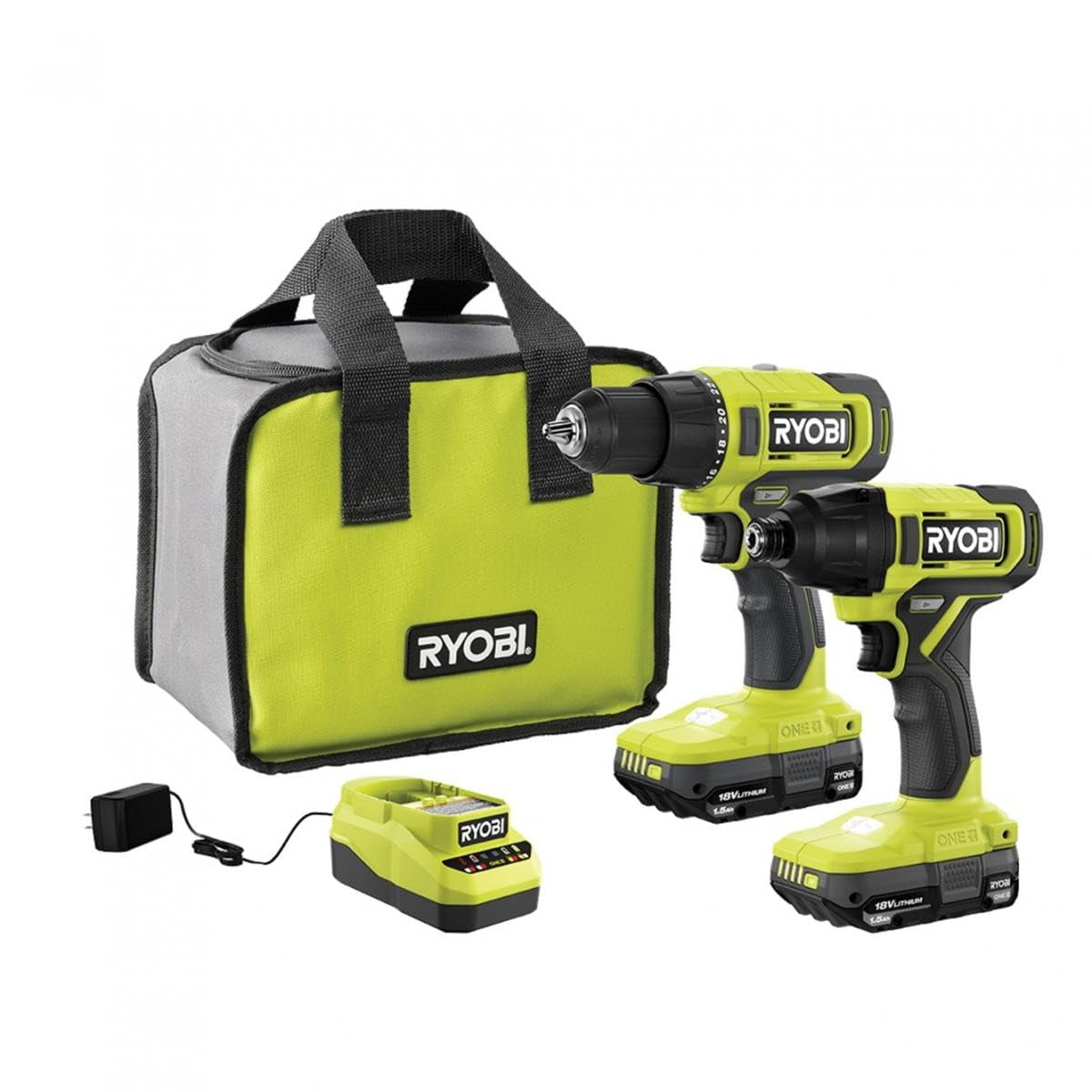 Ryobi - Kit Combinado Inalámbrico De 2 Herramientas De 18 V, Taladrador/destornillador, Destornillador De Im
