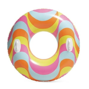 Flotador Inflable Vintage Intex Con Asas De Sujeción 114 Cm Ola