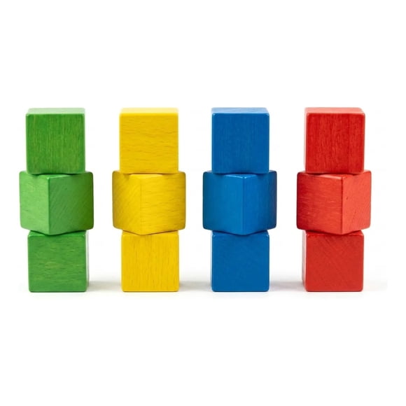 Set 12 Cubos de Madera de Colores 1,5 x 1,5 x 1,5 cm para Manualidades