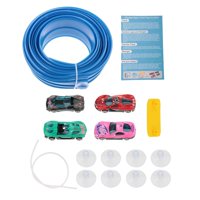 Magideal - Pista De Carreras Flexible De 4,5 M Con 4 Coches De Aleación, Ventosas Potentes, Multifuncional, Para Carreras Impulsadas Por La Física, Juguete Portá Azul