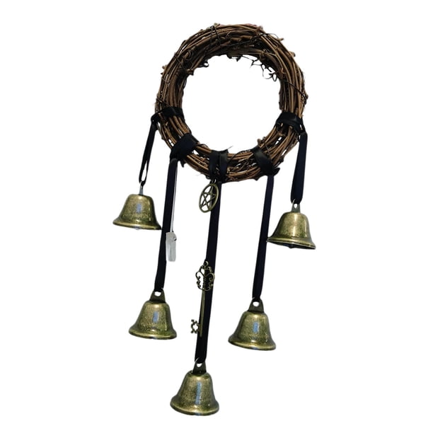Boho Witch Wind Chimes Witchcraft Wreath Bells Door Knob Hanger Supplies Hanging Pendant Garland para patio and garden Patio Decoración para hogar