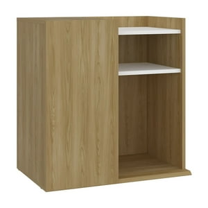 Fm Furniture - Velador Con 1 Puerta Fm 65X65X40 Cm Café Claro