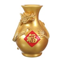 Bothyi - Florero Moderno Florero De Mesa Florero Dragón Para Porche Estantería Oficina Oro