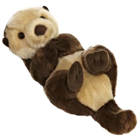 Animal de peluche Aurora Miyoni, nutria marina, 25 cm, color marrón realista