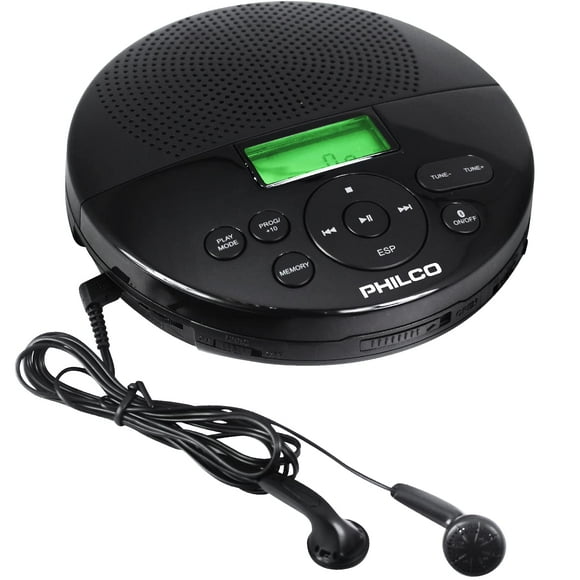 Reproductor de CD Portátil Craig Bluetooth con Radio FM y Auriculares