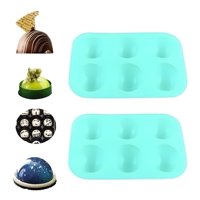 Genérico - 2 Molde Silicona Media Esfera Molde Silicona Media Esfera