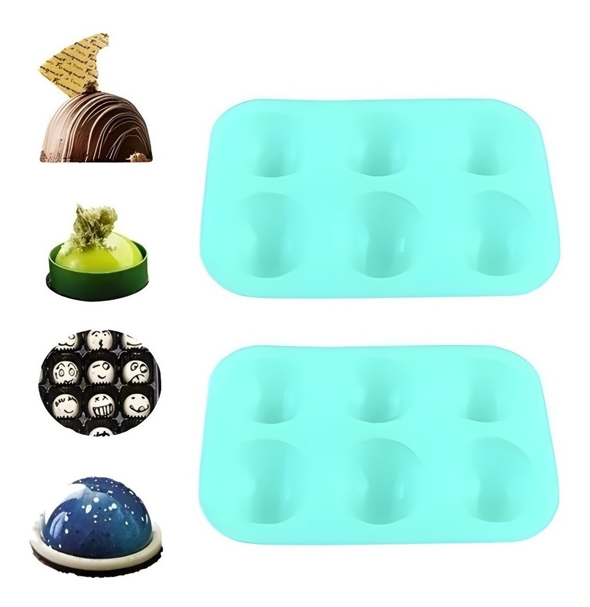 Genérico - 2 Molde Silicona Media Esfera Molde Silicona Media Esfera