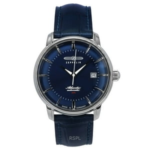 Zeppelin - Reloj Atlantic Automático Esfera Azul Correa De Cuero 84603 Para Hombre