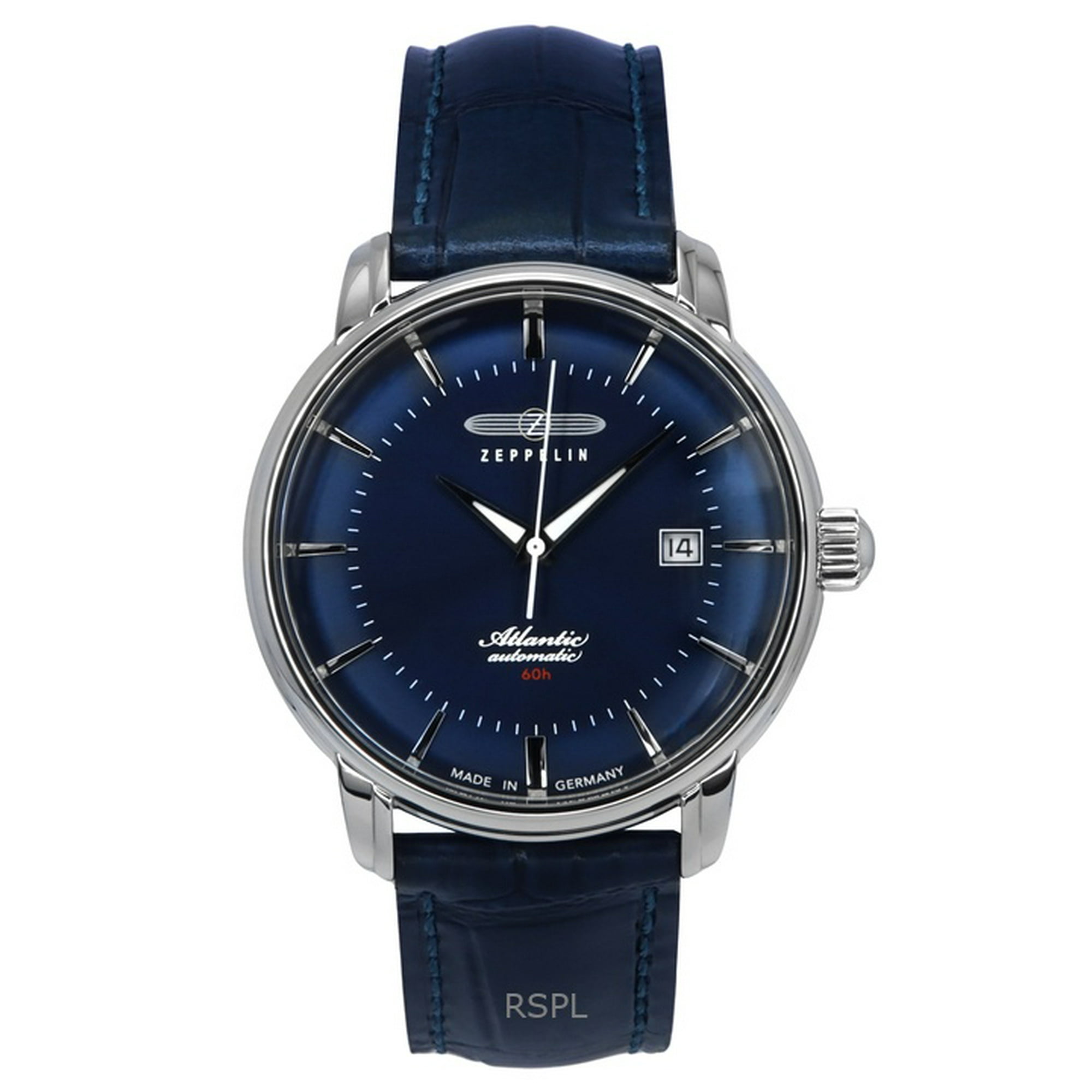 Zeppelin - Reloj Atlantic Automático Esfera Azul Correa De Cuero 84603 Para Hombre