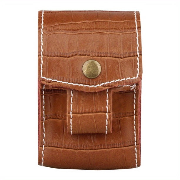 Creative Genuine Leather Cigarette Case Holding 20pcs Cigarettes Two In One Portable Cigarette Accessories