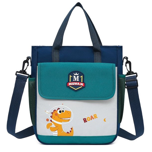 Cartoon Dinosaur Pattern Tutoring Bag, Casual Crossbody Bag, Waterproof Lightweight Tote Bag, School Bag