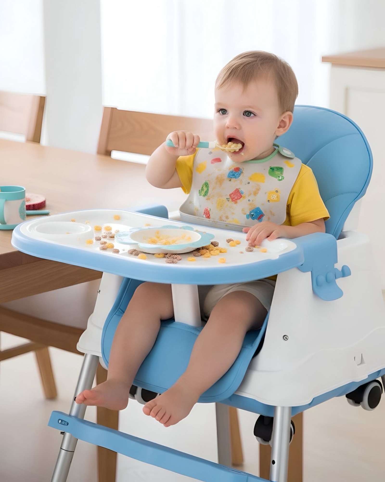 Imac Hogar - Silla De Comer Multifuncional Para Bebé 3 En 1 Azul