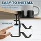 thumbnail image 4 of 4 en 1 organizador de escritorio para juegos con soporte para tazas, colgador para auriculares y soporte para mandos abrazadera ajustable y giratoria para tazas de café-Negro, 4 of 7