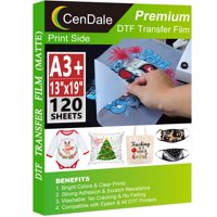 Película De Transferencia Dtf Cendale A3+, 33 X 48 Cm, 120 Hojas, Doble Cara