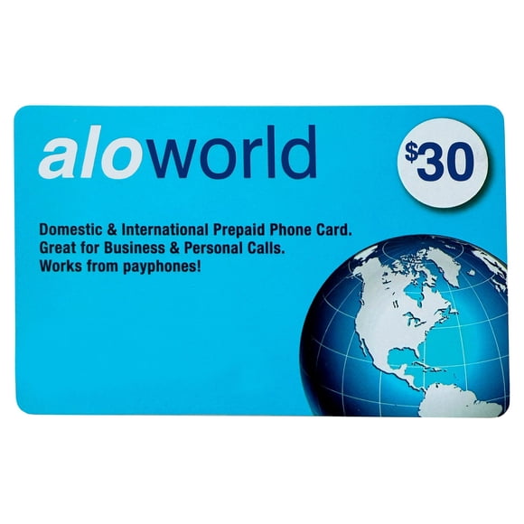 Tarjeta telefónica Alo World de $30 USD para llamadas internacionales y nacionales