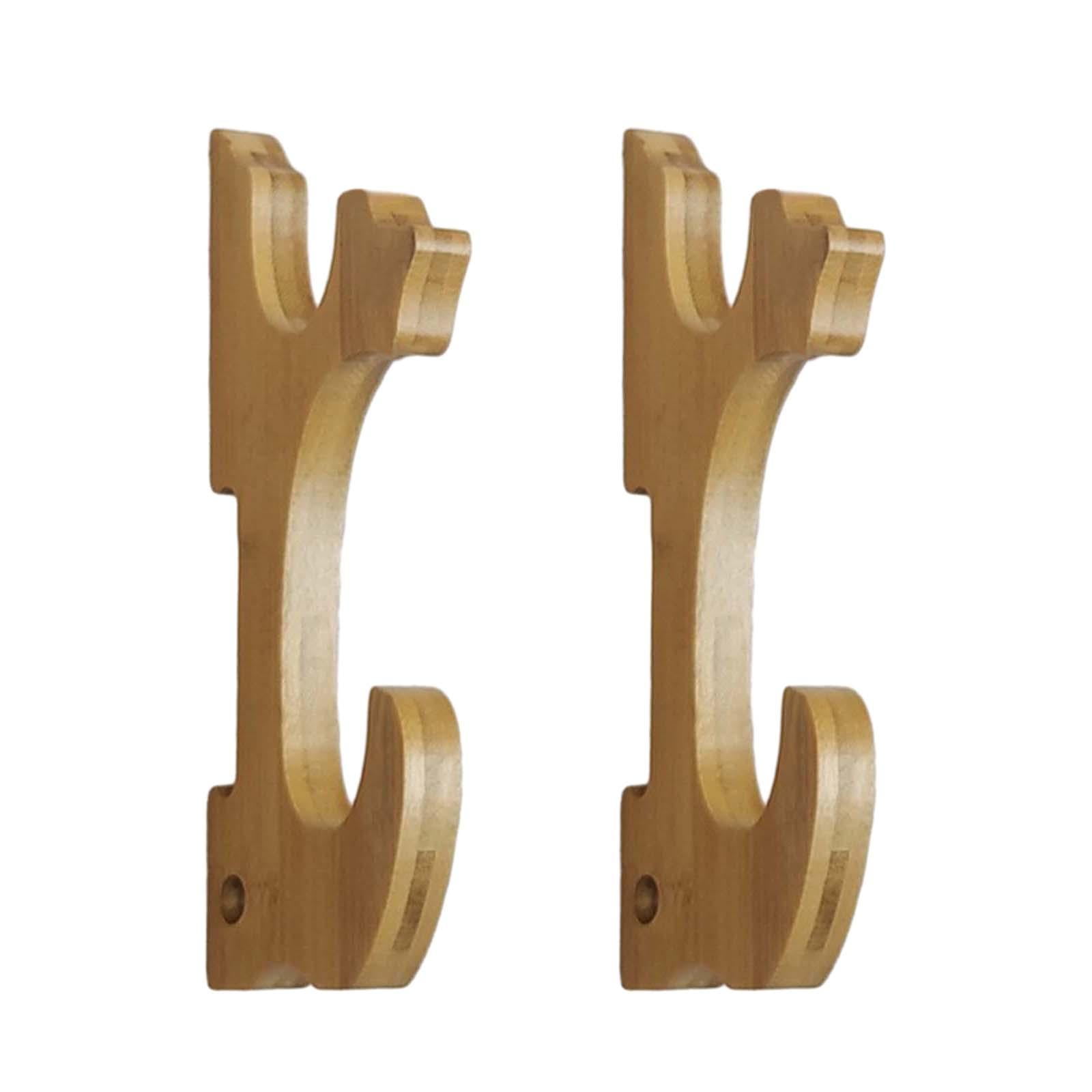 Bothyi - Soporte De Exhibición De Espada Montado En La Pared, Gancho De Espada Para Cañas De Pescar De Espada Wakizashi, Madera De 2 Niveles