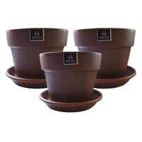 Pottery - Set De 3 Maceta Greta 23Cm Morena Y Sus Platos