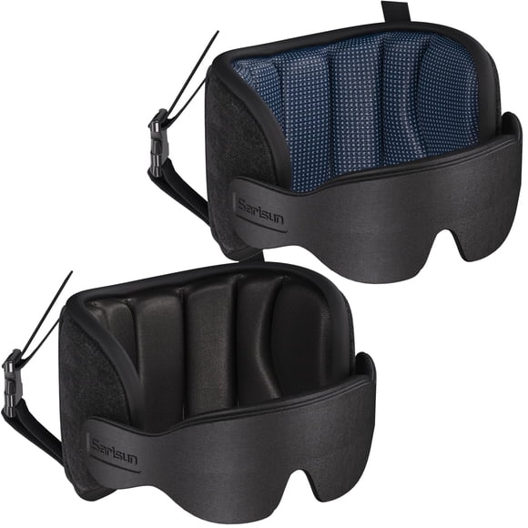 Almohada de viaje SARISUN para aviones con máscara para dormir, paquete de 2