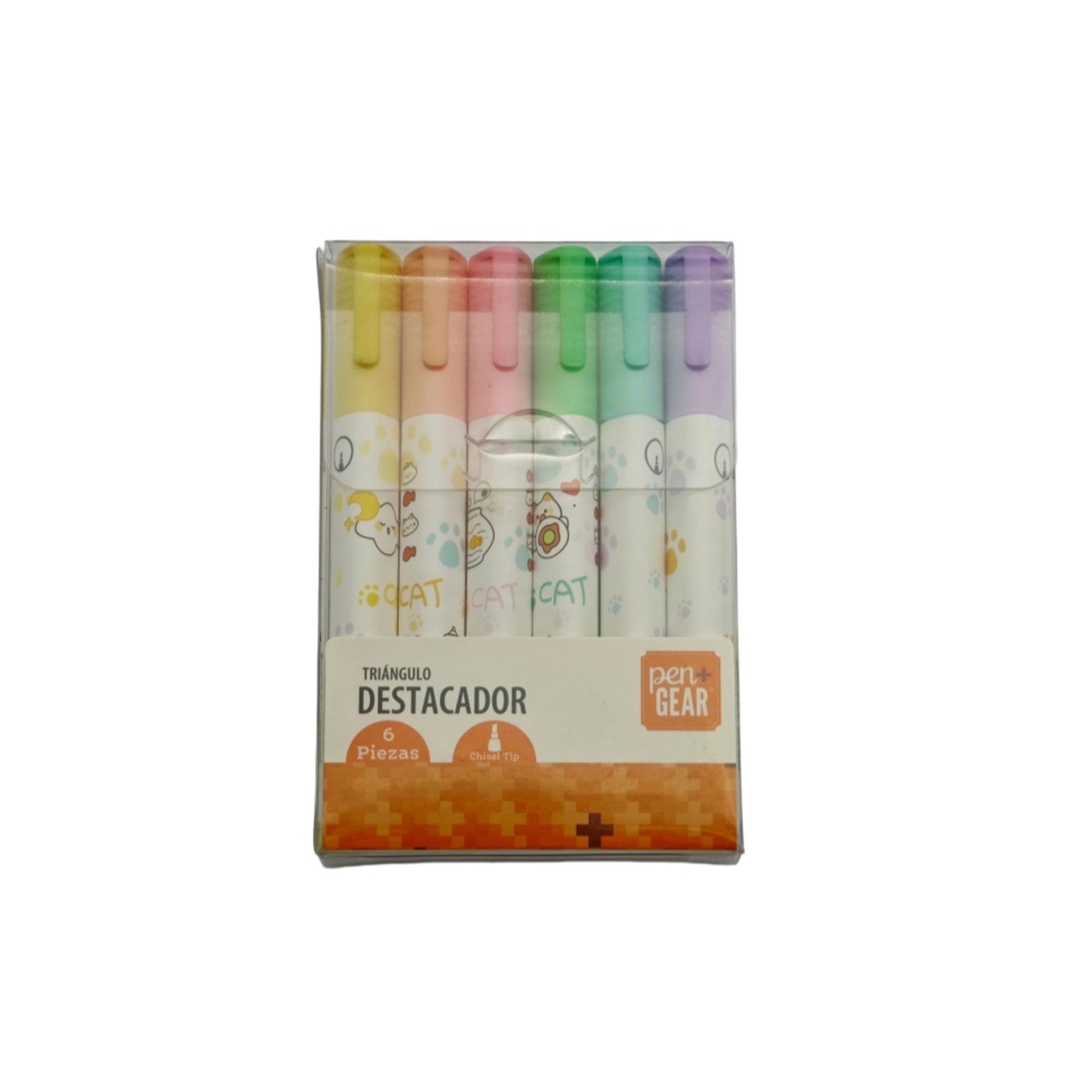 6 Destacadores Colores Brillantes. Suave Aplicación Pen+Gear
