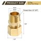 thumbnail image 2 of 5Pack Accesorio de Tubería de Latón, 5/8" OD x 1/2" NPT Macho Latón Compresión Tubo Accesorio, Conector Unión de Compresión de Latón, Adaptador de Acoplamiento Recto de Latón para Tubería de 5/8", 2 of 6