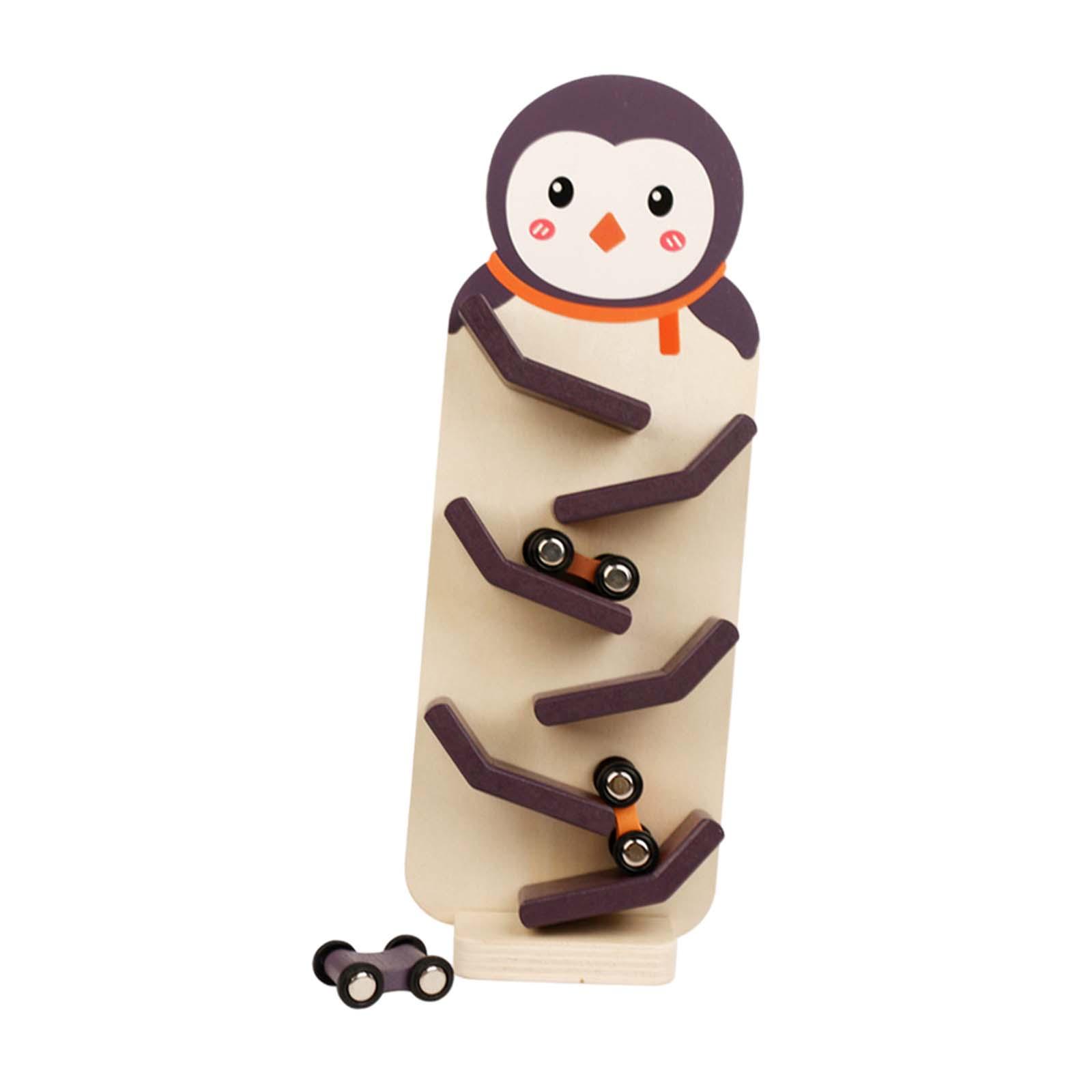 Bothyi - Rampa De Madera Para Coche, Juguete Con Forma De Pingüino, Para Niños Y Niñas De 1 Año De Jardín De Infantes