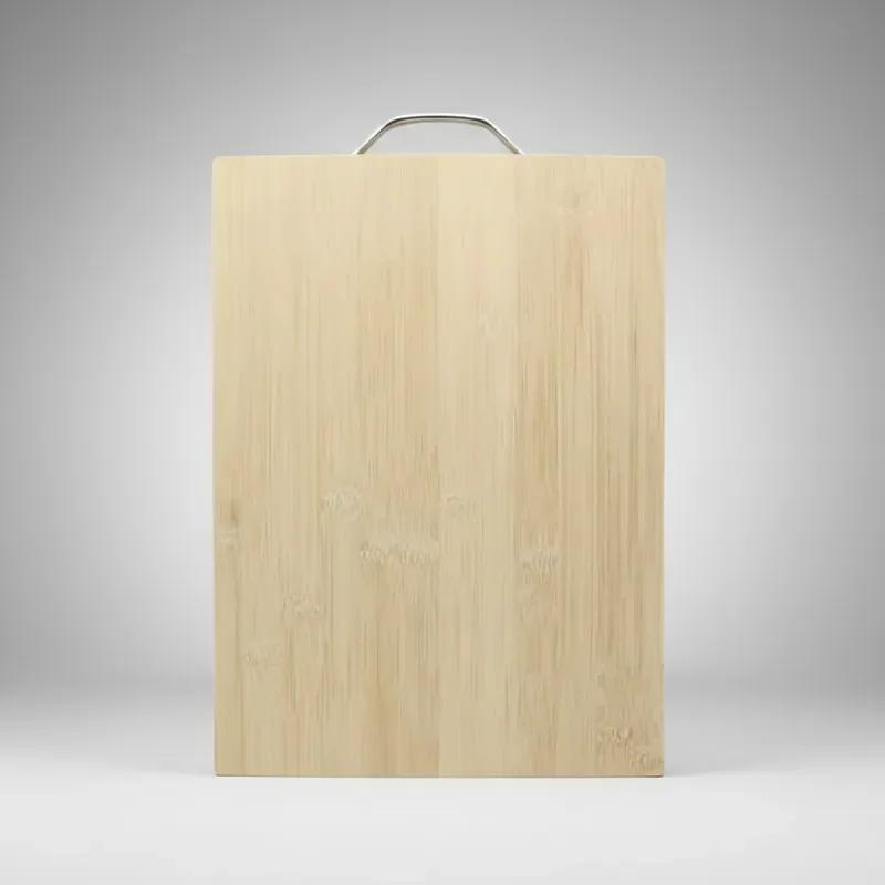 Genérico - Tabla De Cortar Bambú Con Mango Metálico 38x28 Cm