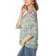 thumbnail image 4 of INSPIRE CHIC Camisas de Mujer de Manga 3/4 Blusas de Chifón Floral Verde Menta XL, 4 of 7
