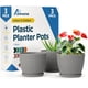 thumbnail image 1 of Macetas Lifemaster de 15 cm color gris, paquete de 3 con platos, 1 of 9