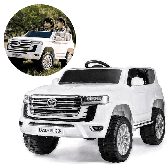 Camioneta Para Niño Land Cruiser Electrica 0-3 Años Control Remoto, Blanco.