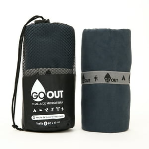 Go Out Toallas Microfibra - Toalla De Microfibra 100% Material Reciclado, Tamaño S Negro