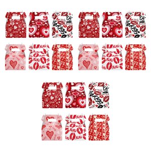 Magideal - Día De San Valentín Cajas De Regalo Papel De Envasado De Regalo Pequeño Decoración Presente Cajas Presente Para Bocadillos De Dulces Postre De Galleta 18 Piezas