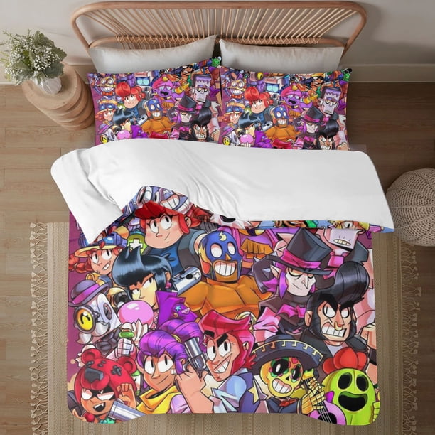 brawl stars Soft 3D Printed Duvet Cover Bedding Set with Comforter Cover 3 Piece Set