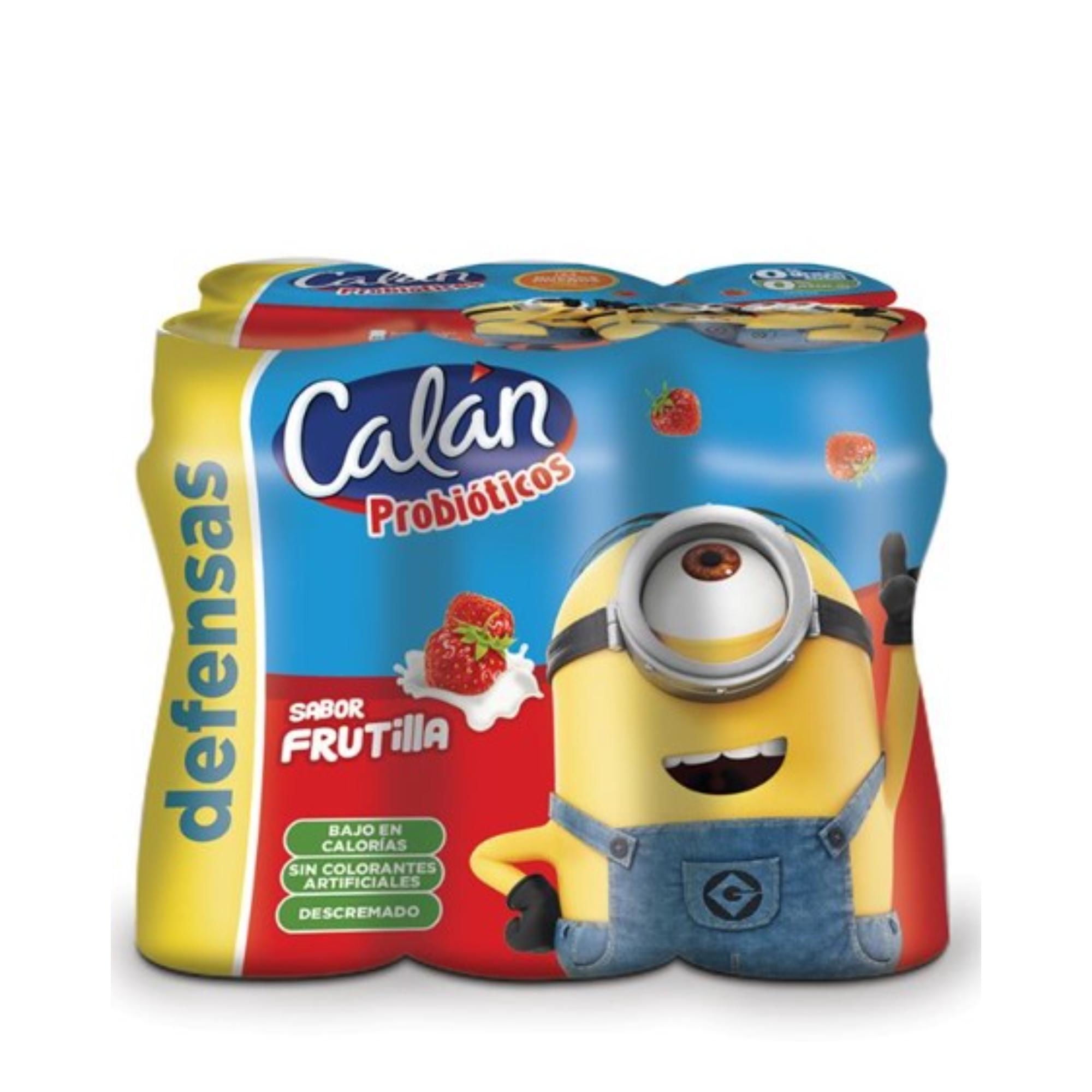 Bebida Láctea Probiótico Sabor Frutilla Pack Botella 6 Botellas 90 cc c/u Calán