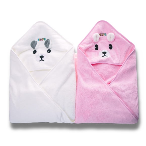Set de Toallas de Baño para Bebé con Capucha Ioly's para Recién Nacidos 41x41 cm - Paquete de 2