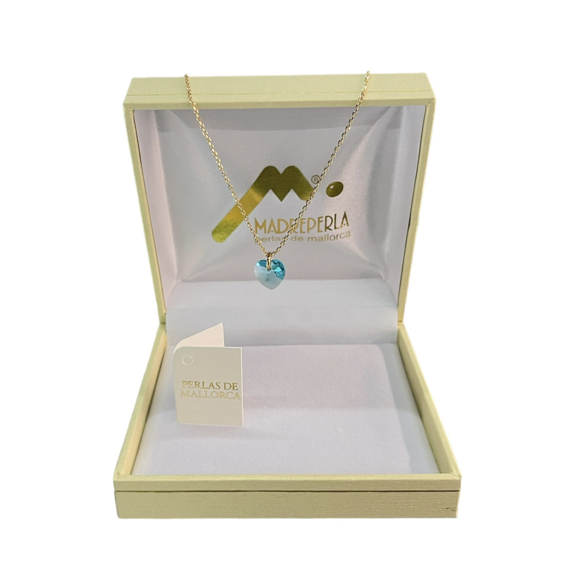 Mallorca - Collar Enchapado En Oro Colgante Corazón Color Turquesa