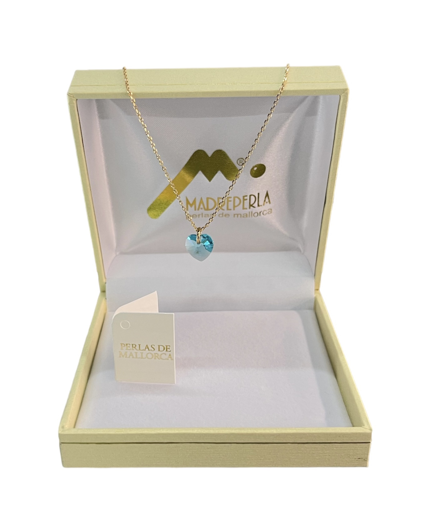 Mallorca - Collar Enchapado En Oro Colgante Corazón Color Turquesa