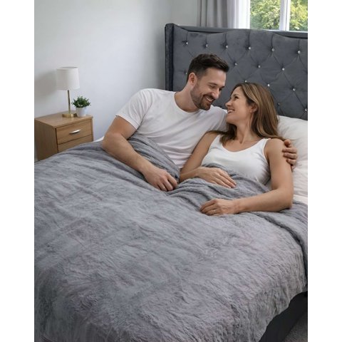 Imac Hogar - Frazada Térmica Luxe De Plush Con Chiporro 2 Plazas