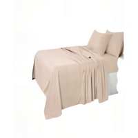 Genérico - Set De Sabana 200 Hilos 2 Plazas Color Beige