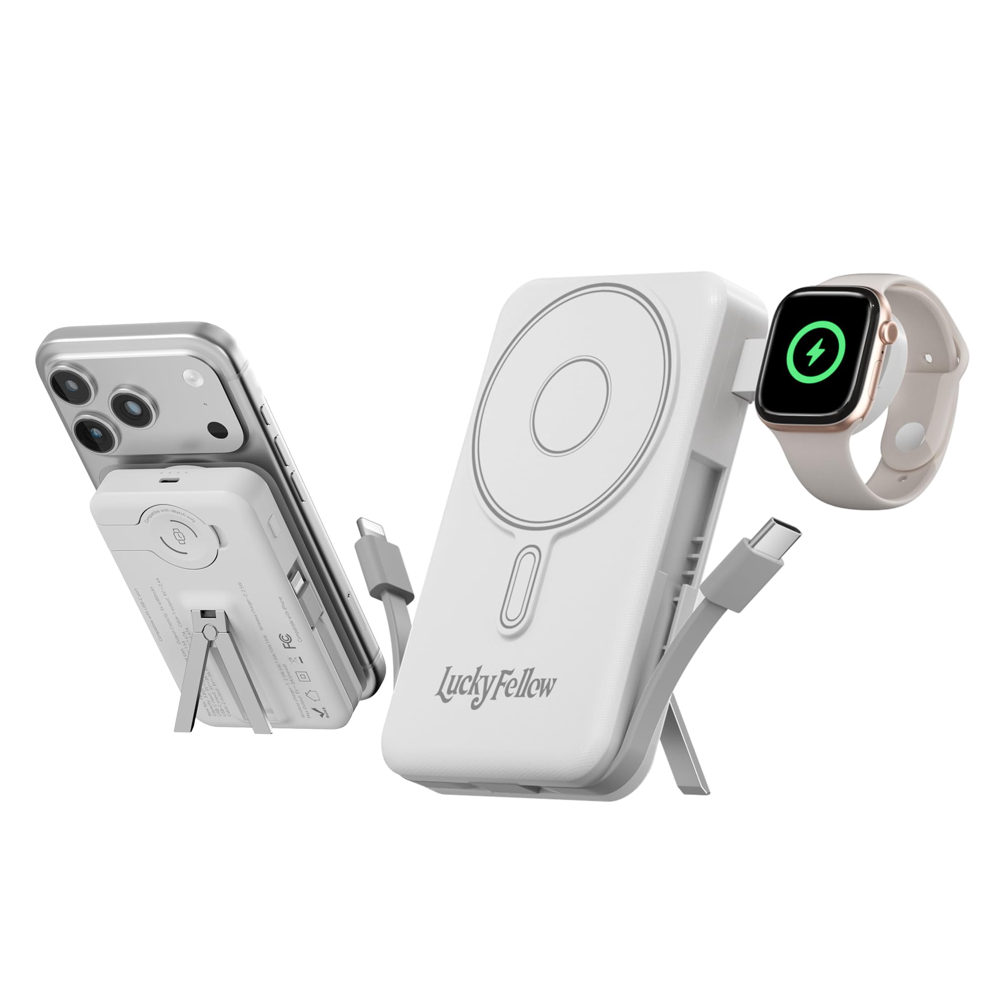 Cargador Portátil Luckyfellow De 10000 Mah Con Carga Inalámbrica
