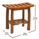 thumbnail image 5 of Banco de spa Oceanstar de madera maciza con estante de almacenamiento, color marrón, 5 of 5