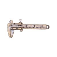Magideal - Calibrador Vernier Para Casa De Muñecas, Mini Regla Para Casa De Muñecas, Accesorios Para Casa De Muñecas, Decoración De Escena Para Piezas De Muñecas , Bronce