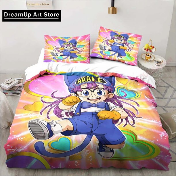 DR S-Slump Arale Bedding Set Cute Quilt Cover Bed Cover With Pillowcase Boys Adult Home
