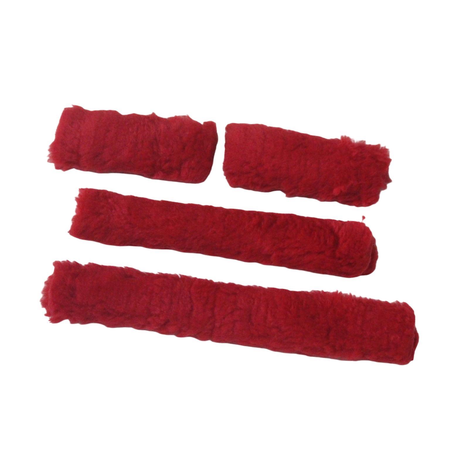 Magideal - 4 Piezas Protectores Para Jaquima Envolturas De Comodidad Fundas De Repuesto Tubos De Felpa De Fácil Colocación Para La Protección Del Caballo Adecua Rojo