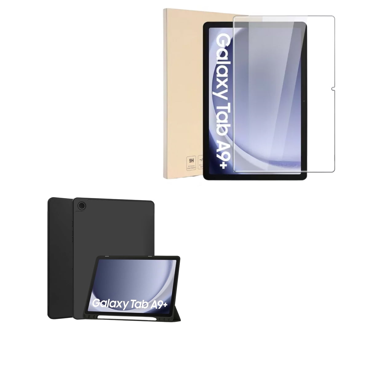 Joigo - Funda Lamina Vidrio Para Tablet Samsung A9+ Plus Negro